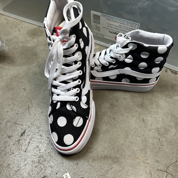 Vans Sk8-Hi Black White Polka Dot High Top Sneakers – Size US 5.5